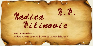 Nadica Milinović vizit kartica